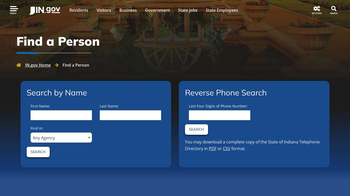 IN.gov | Find a Person - Indiana