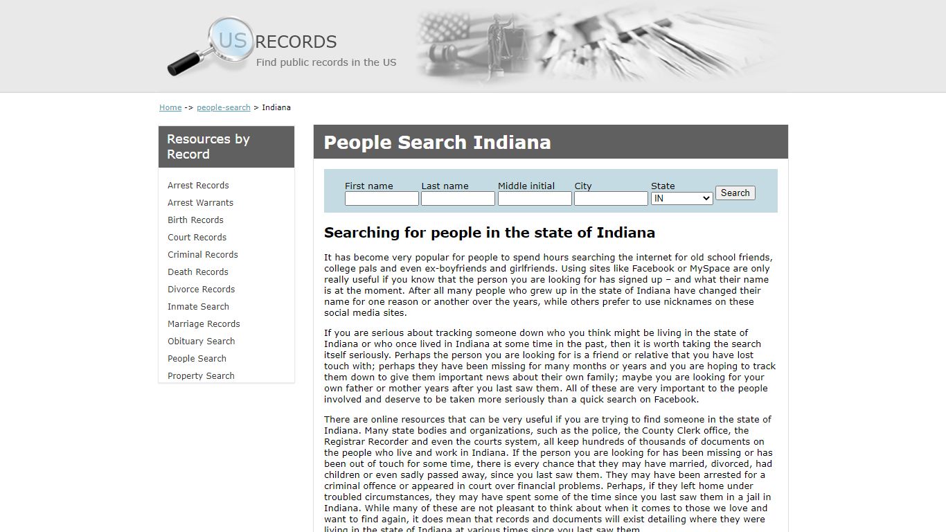 People Search Indiana | US Records